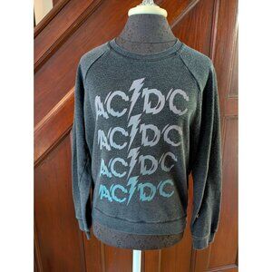 AC/DC Lucky Brand Black Graphic Sweatshirt S Cotton/Polyester Womens